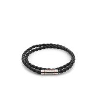 HUGO Bracelet double tour en cuir tressé - Style E-DOUBLEBRAID4-BRA, 50552596 Noir pcs.