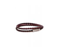 Hugo - Bracelet Manchette en Cuir Tressé Double - Homme - Accessoires - Multicolore - Taille: ONE Size
