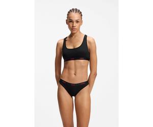 HUGO Brassière en coton stretch à logos - Style HUGO ID BRALETTE, 50557092 Noir S