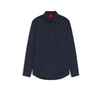 HUGO Chemise Kenno coupe slim popeline de coton manches longues Bleu 40 Homme