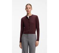 HUGO Cardigan à boutons en laine mélangée avec cachemire - Style Sfabro, 50569404 Marron foncé S