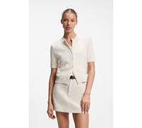 HUGO Cardigan Regular en laine vierge mélangée - Style Scutina_B, 50564314 Naturel XL