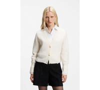 HUGO Cardigan Relaxed en laine texturée - Style Sirala, 50569399 Naturel L