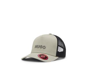HUGO Casquette en twill de coton avec panneaux en mesh - Style Marsel-Trucker, 50535942 Chaux pcs.