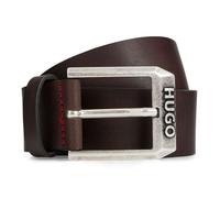HUGO Ceinture brun foncé en cuir pour homme - Gelio Sz40 Leather Belt Dark Brown 326312 85 cm