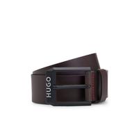 HUGO Hommes Gelio-B Sz40 Ceinture en cuir avec boucle noir mat à logo