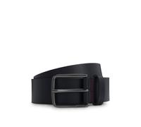 HUGO Ceinture en cuir embossé avec boucle à ardillon teinte argentée brossée - Style Gerik-Lam_Sz35, 50548348 Bleu foncé 115