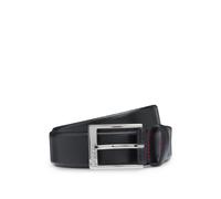 HUGO Ceinture en cuir grainé avec bouclerie argentée - Style Gellot_Sz35, 50541175 Noir 100