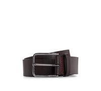 HUGO Ceinture en cuir italien avec boucle à logo gravé - Style Gerik_Sz35, 50491997 Marron foncé 100