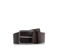 HUGO Ceinture en cuir italien avec boucle à logo gravé - Style Gerik_Sz35, 50491997 Marron foncé 80