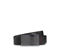 HUGO Ceinture en cuir italien avec boucle plate à logo gravé - Style Gexter-L_Sz30, 50541176 Noir 100