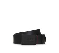HUGO Ceinture en cuir italien avec boucle plate à logo - Style Gethon_Sz35, 50548359 Noir 80