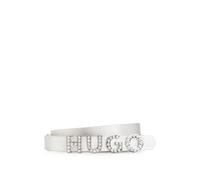 HUGO Ceinture en cuir italien avec logo à strass et doublure intégrale - Style Zula-S-L_Sz15, 50529601 Argent 95