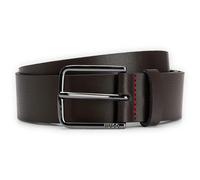 HUGO Ceinture Gerik cuir italien brun foncé taille 105 boucle logo gravé Homme