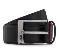 HUGO Ceinture noir en cuir pour homme - Barney Leather Belt 304552 80 cm