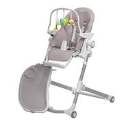 HUGO Chaise haute pliable et inclinable + arche de jeux Gris