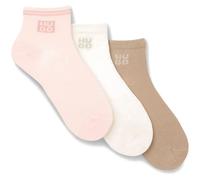 HUGO Lot de trois paires de chaussettes courtes avec logos en fil métallique - Style 3P SH LUREXLOGO CC W, 50570083 Assorted-Pre-Pack 35-38