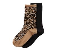 HUGO Lot de deux paires de chaussettes mi-mollet avec détails à motif léopard - Style 2P RS LEO LOGO CC W, 50543172 Fantaisie 35-38