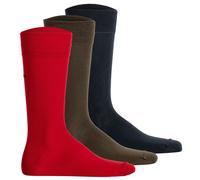 HUGO Chaussettes bleu foncé / marron / rouge, Taille 35-38