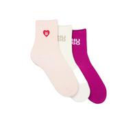 HUGO Lot de trois paires de chaussettes mi-hautes avec détails logotés - Style 3P SH HEART CC W, 50570082 Fantaisie 39-42