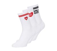HUGO Chaussettes 'LOVE YOU' rouge / noir / blanc, Taille 35-38
