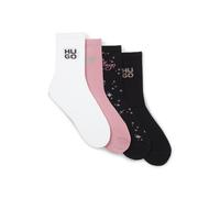 HUGO Chaussettes mi-mollet en lot de quatre, présentées dans un coffret cadeau - Style 4P QS GIFT SET CC W, 50546396 Blanc / Noir 36-42