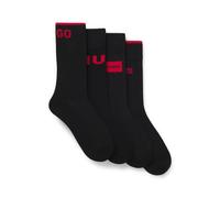 HUGO Chaussettes mi-mollet en lot de quatre, présentées dans une boîte cadeau - Style 4P RS GIFT RIB CC, 50546668 Noir 40-46