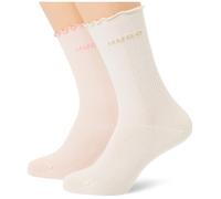 HUGO Lot de deux paires de chaussettes mi-mollet avec chevilles à voant - Style 2P RS LETTUCE CC W, 50543178 Blanc / Rose 35-38