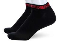 HUGO Lot de deux paires de chaussettes hauteur cheville à logos - Style 2P AS TAPE CC, 50516394 Noir 43-46