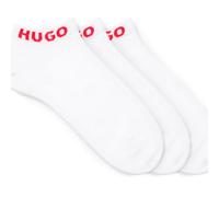 HUGO Lot de trois paires de chaussettes basses avec bords logotés - Style 3P AS UNI CC W, 50516407 Blanc 39-42