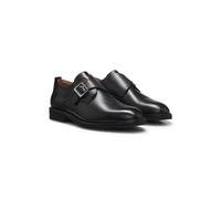 HUGO Chaussures à boucles en cuir avec détails perforés - Style Ginsby_monk_plltbr, 50569008 Noir 40.5