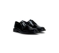 HUGO Chaussures de ville à lacets en cuir verni avec logo - Style Lysander_derb_pt, 50573087 Noir 44