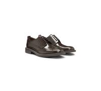 HUGO Chaussures derby en cuir avec détails perforés - Style Lysander_derb_bobr, 50548655 Marron foncé 40