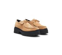 HUGO Chaussures derby en cuir suédé avec étiquette logotée amovible - Style Kris_Derby_SD, 50552698 Brun chiné 36