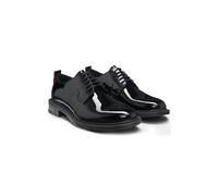 HUGO Chaussures derby en cuir verni avec logo embossé - Style Lysander_derb_ptlt, 50552608 Noir 43