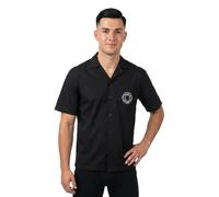 HUGO Chemise Relaxed avec imprimé poitrine et col à revers - Style Eligino, 50566624 Noir L