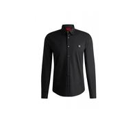 HUGO Chemise Slim en toile de coton stretch - Style Ermo, 50505315 Noir XXL