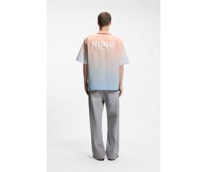 HUGO Chemise coupe décontractée à imprimé dégradé - Style Eligino, 50560710 Orange clair L