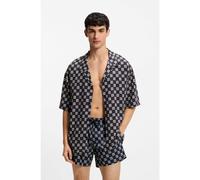 HUGO Chemise coupe décontractée avec imprimé à fleurs - Style BEACH SHIRT RELAXED, 50540065 Bleu foncé M