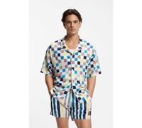 HUGO Chemise coupe décontractée avec imprimé à fleurs - Style BEACH SHIRT RELAXED, 50540065 Chaux M