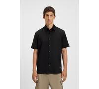 HUGO Chemise coupe décontractée en toile de coton stretch - Style Ebor, 50475668 Noir XL