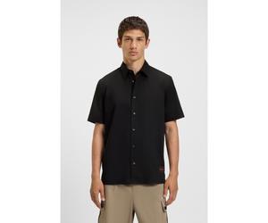 HUGO Chemise coupe décontractée en toile de coton stretch - Style Ebor, 50475668 Noir XS