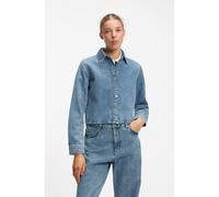 HUGO Chemise courte en denim à logos manuscrits - Style Glamori_B, 50569826 Bleu à motif XS