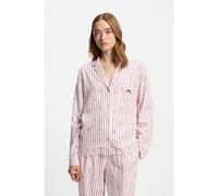 HUGO Chemise de pyjama à rayures et logos superposés - Style SARTORIAL SHIRT, 50556675 Rose clair M