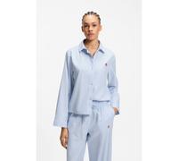 HUGO Chemise de pyjama en coton mélangé à logo cœur - Style DREEM LS-SHIRT, 50566643 Rayures bleu clair S