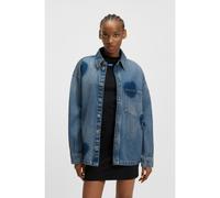 HUGO Chemise en denim rigide à imprimé cœurs - Style Garesa_2_B, 50544492 Bleu M