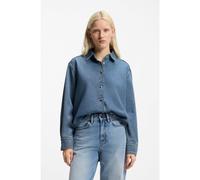 HUGO Chemise en denim rigide bleu avec boutons-pression lustrés - Style Gareve, 50553178 Bleu XL