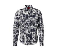 HUGO Chemise 'Ermo' marine / blanc naturel, Taille M