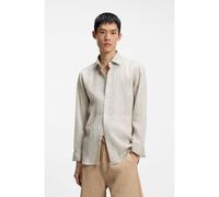 HUGO Chemise Modern en seersucker à rayures - Style Valerio, 50566499 Rayures beiges 37