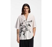 HUGO Chemise Oversize à imprimé course hippique - Style Espino, 50560620 Blanc à motif L